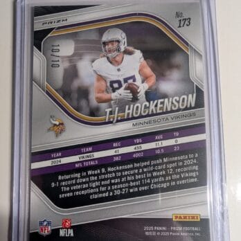 2025 Panini Prizm T.J. Hockenson Gold Shimmer /10 Vikings NFL