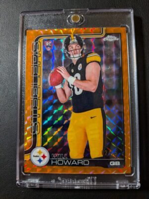 2025 Topps Chrome Football Orange Geometric /25 Will Howard Rookie RC Clean