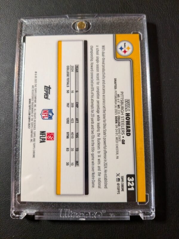 2025 Topps Chrome Football Orange Geometric /25 Will Howard Rookie RC Clean