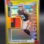 Donruss Optic Gold Patch Quinshon Judkins 10/10 Jersey # Match Bookend SSP