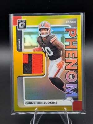 Donruss Optic Gold Patch Quinshon Judkins 10/10 Jersey # Match Bookend SSP