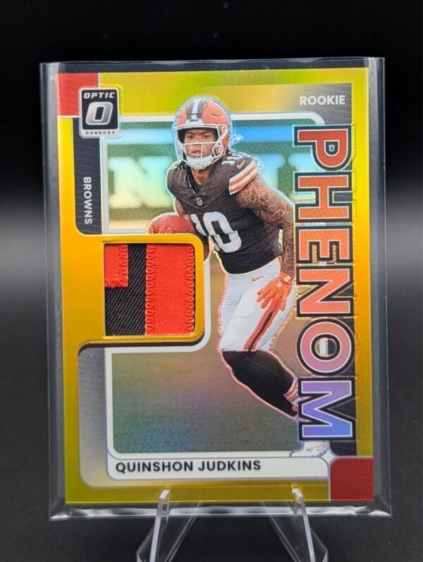 Donruss Optic Gold Patch Quinshon Judkins 10/10 Jersey # Match Bookend SSP