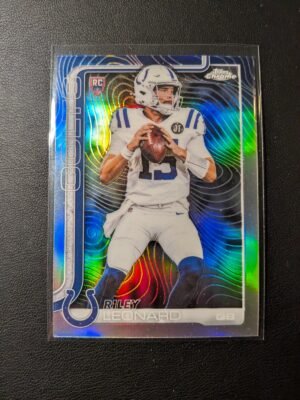 2025 Topps Chrome NFL Riley Leonard  Etch Variation Rookie Refractor Low Pop