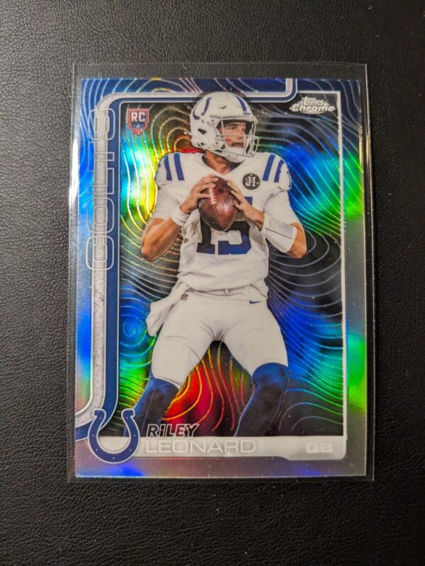 2025 Topps Chrome NFL Riley Leonard  Etch Variation Rookie Refractor Low Pop
